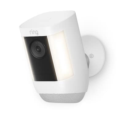 Spotlight Cam Pro, Battery with 2K Video and Ring Vision, LED Lights, Dual-Band Wifi, and 3D Motion Detection, White