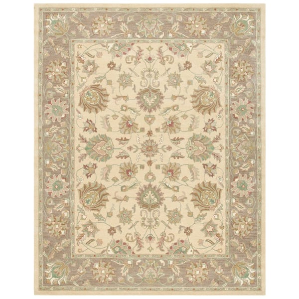SAFAVIEH Heritage Ivory/Brown 8 ft. x 11 ft. Antique Border Area Rug