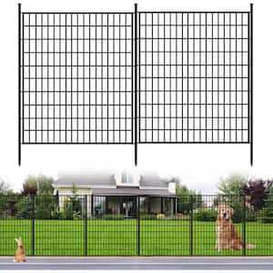 33 in. Metal Garden Fencing Animal Barrier Rustproof Wire Panel Border for Patio Ground Stakes Fencing-(10-Pack)