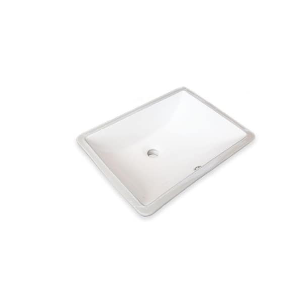 Rhythm Series 20 in. Rectangular Undermount Single Bowl Bathroom Sink in White