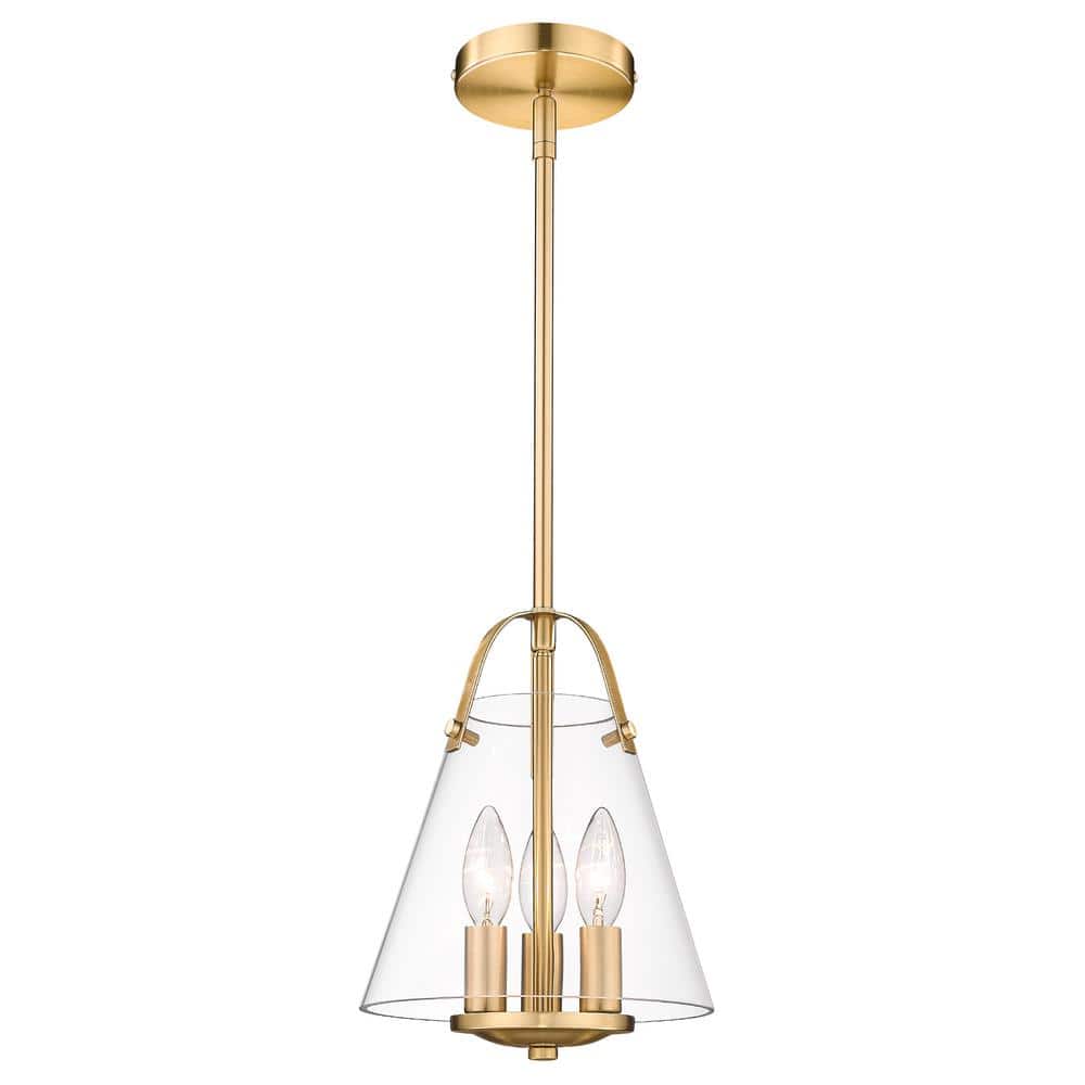 pasentel 3Light Gold Industrial Farmhouse Pendant Hanging Lighting