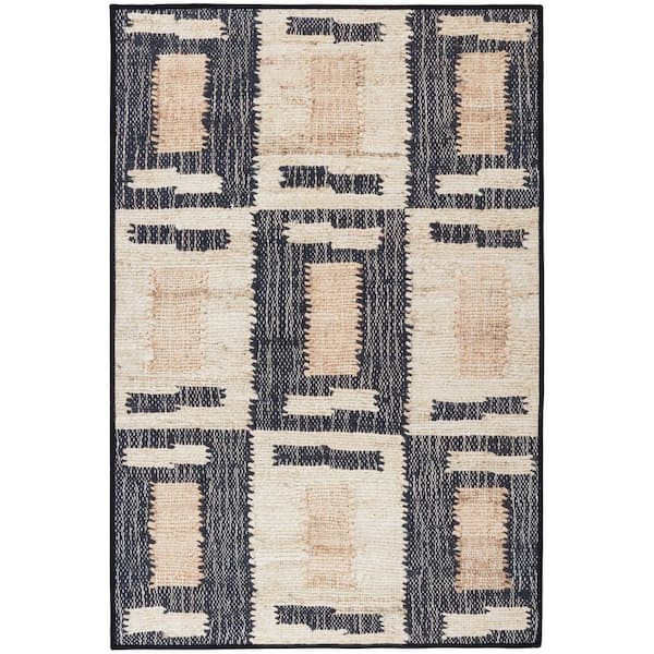 Cassia Machine Washable Natural 5 ft. x 8 ft. Indoor Area Rug
