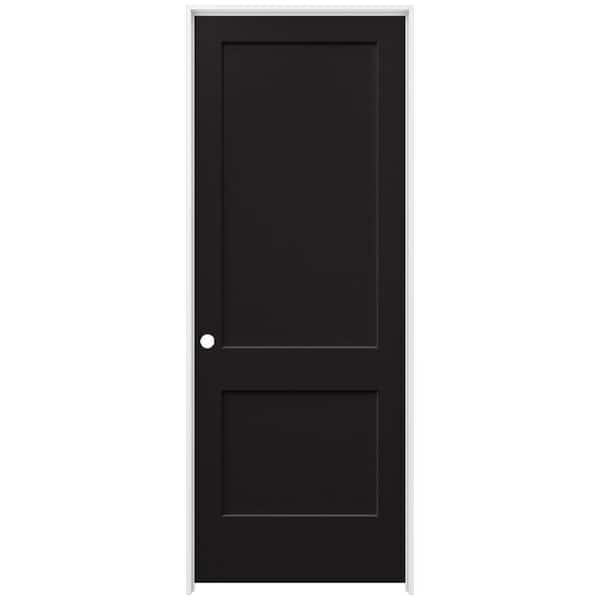 JELD-WEN 36 in. x 96 in. Monroe Black Painted Right-Hand Smooth Solid Core Molded Composite MDF Single Prehung Interior Door