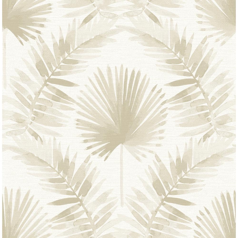 Taupe Beige Palm Leaf Non-Pasted Wallpaper Roll
