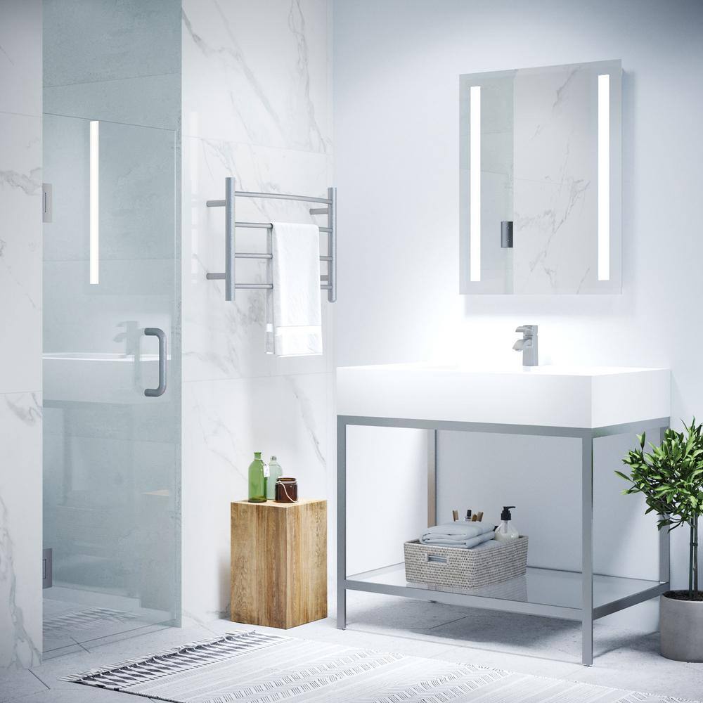 Brushed Nickel 24" x 72" Frameless Hinged Shower Door