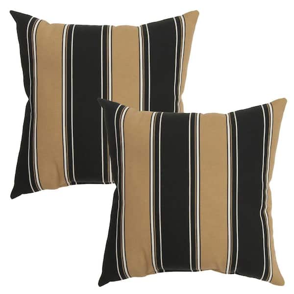 Hampton Bay 16 in. Twilight Stripe Outdoor Toss Pillow (2-Pack)