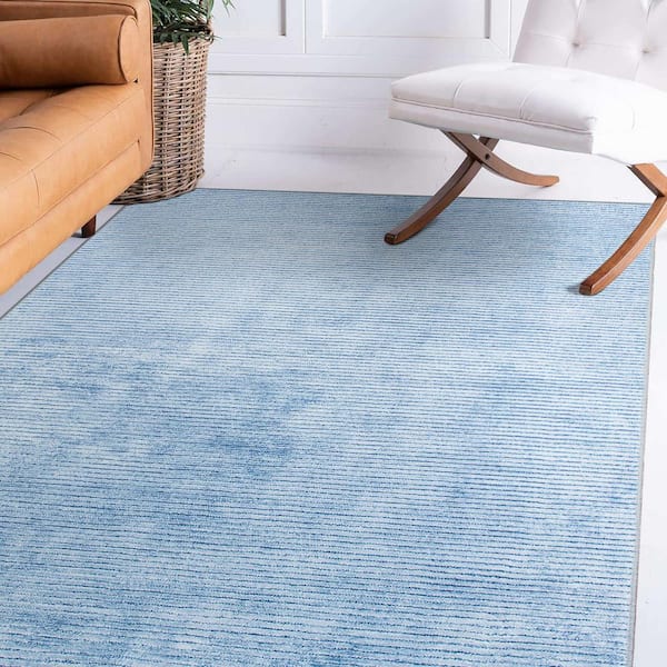 Stylish Watercolor Pattern Rug Blue Industrial Rug Polyester Pet