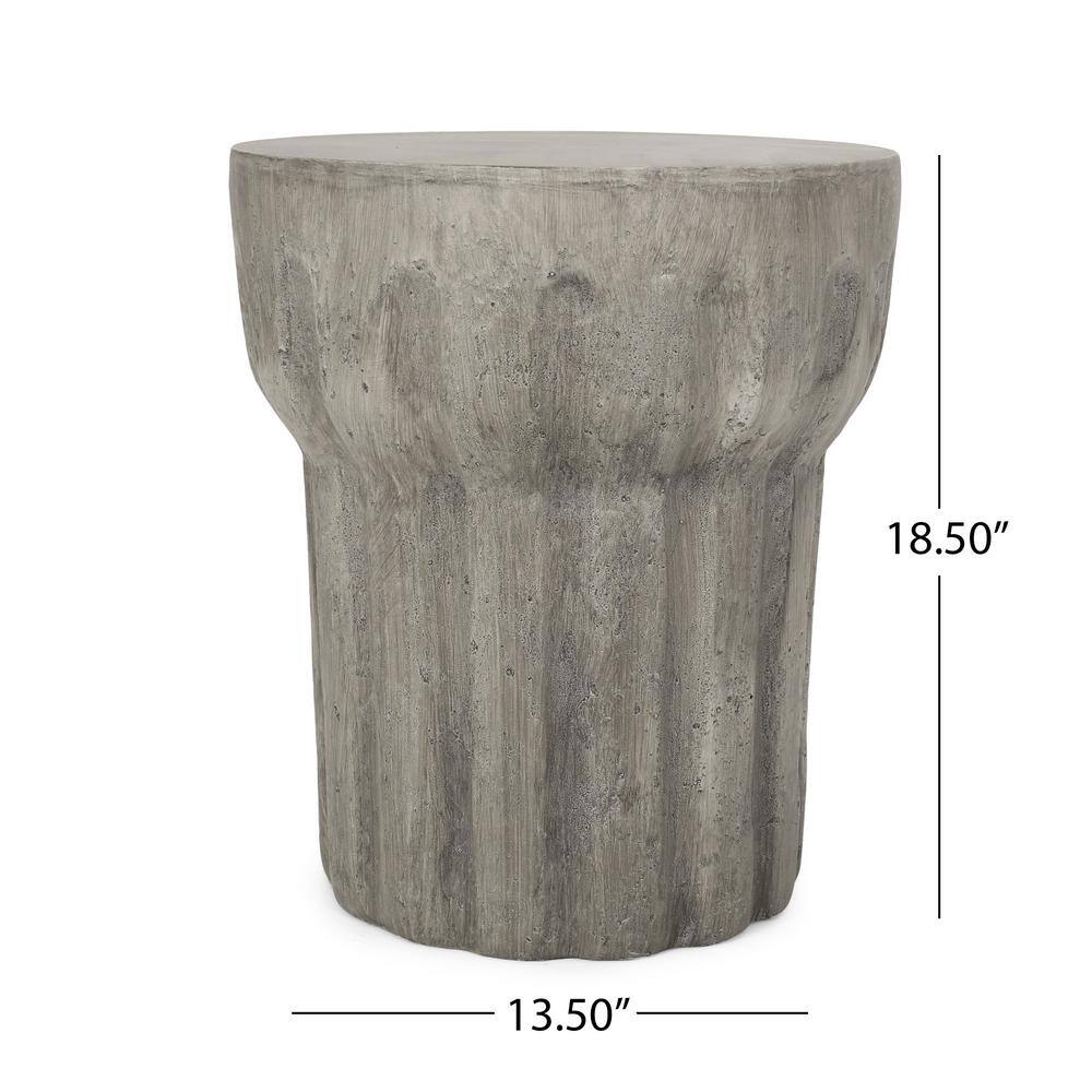 Canis Concrete Finish Outdoor Patio Side Table - thumbnail 3