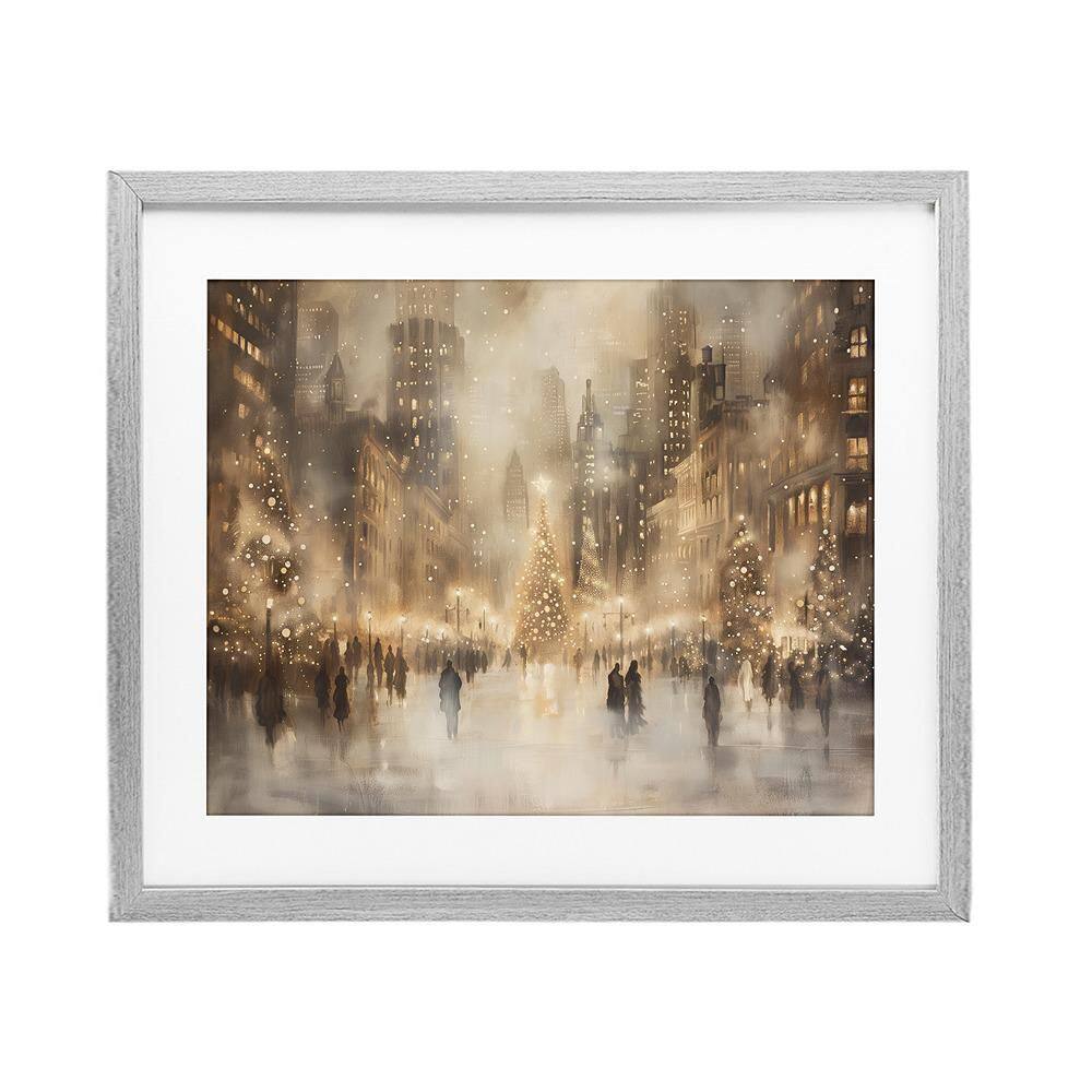 Christmas in New York by Arlington Prints 1-Piece Gray Framed Graphic Country Art Print 17 in. x 21 in. price history on PriceWatchPro