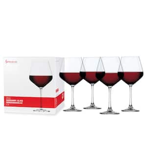 22.6 oz. Burgundy Wine Glasses European-Made Lead-Free Crystal, Classic Stemmed, Dishwasher Safe, Gift Set (Set of 4)