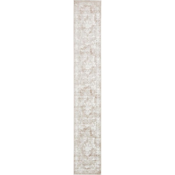 Unique Loom Sofia Salle Garnier Beige 2' 0 x 13' 0 Runner Rug