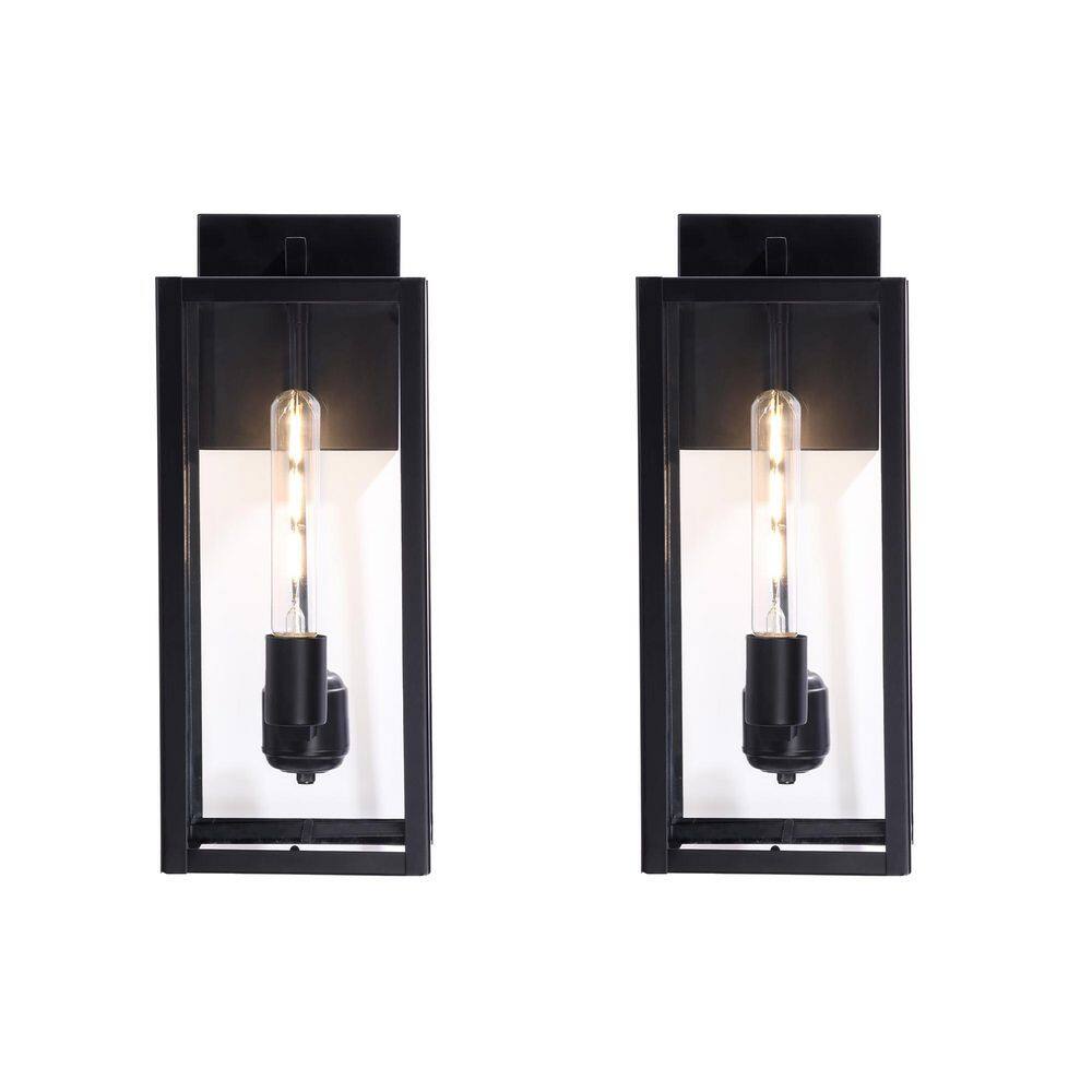 1-Light Black Hardwired Wall Lantern Sconce（Set of 2） price history on PriceWatchPro