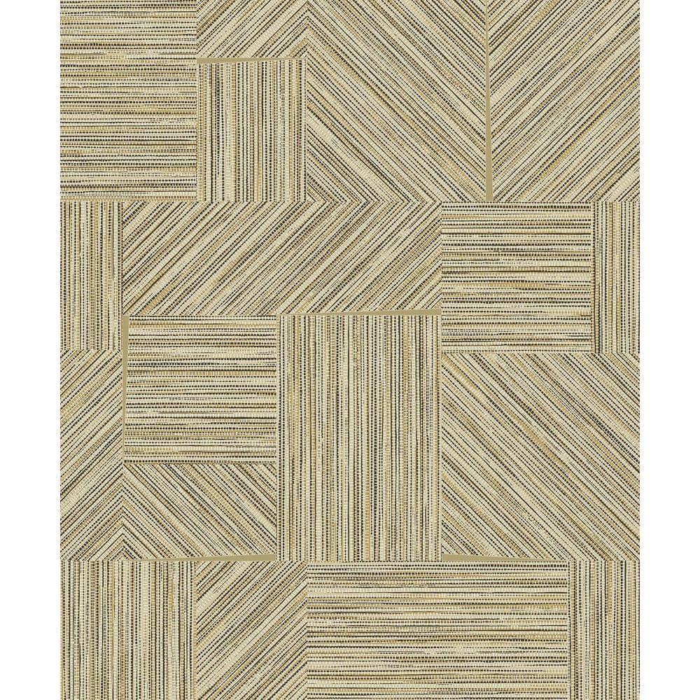 Seabrook Designs 57.5 sq. ft. Toasted Almond and Metallic Gold Husk Non ...