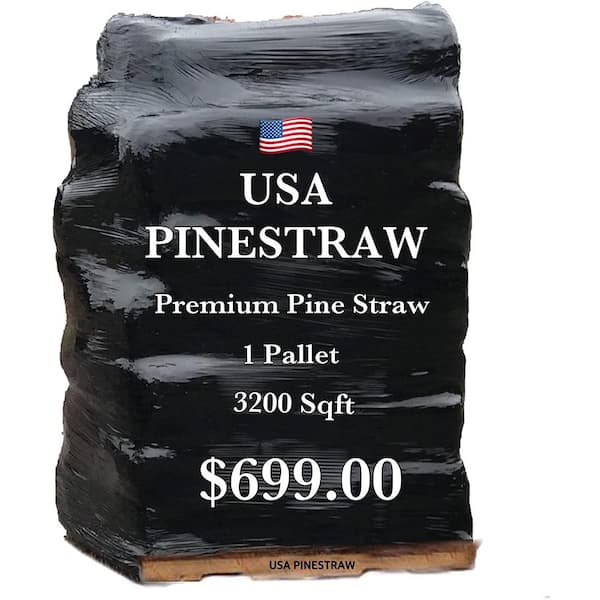 USA PINESTRAW Pallet of 3000 Sq.ft Long Needle Pine Straw Mulch