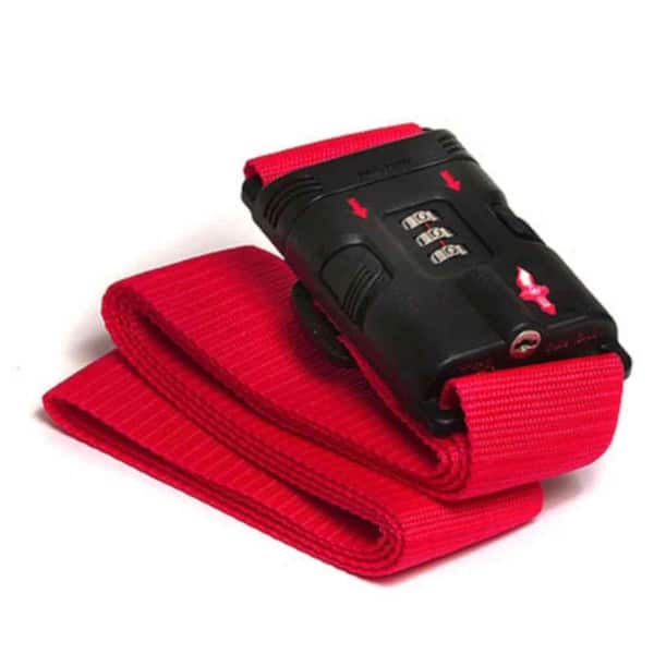 Safe Skies TSA-Approved Red Luggage Strap