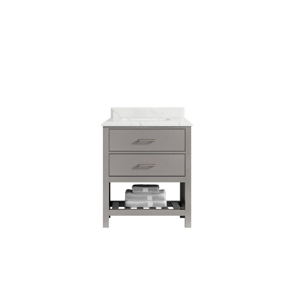Parker 30 in. W x 22 in. D x 36 in. H Bath Vanity in Elephant Gray with Cove Edge Calacatta Quartz Top price history on PriceWatchPro
