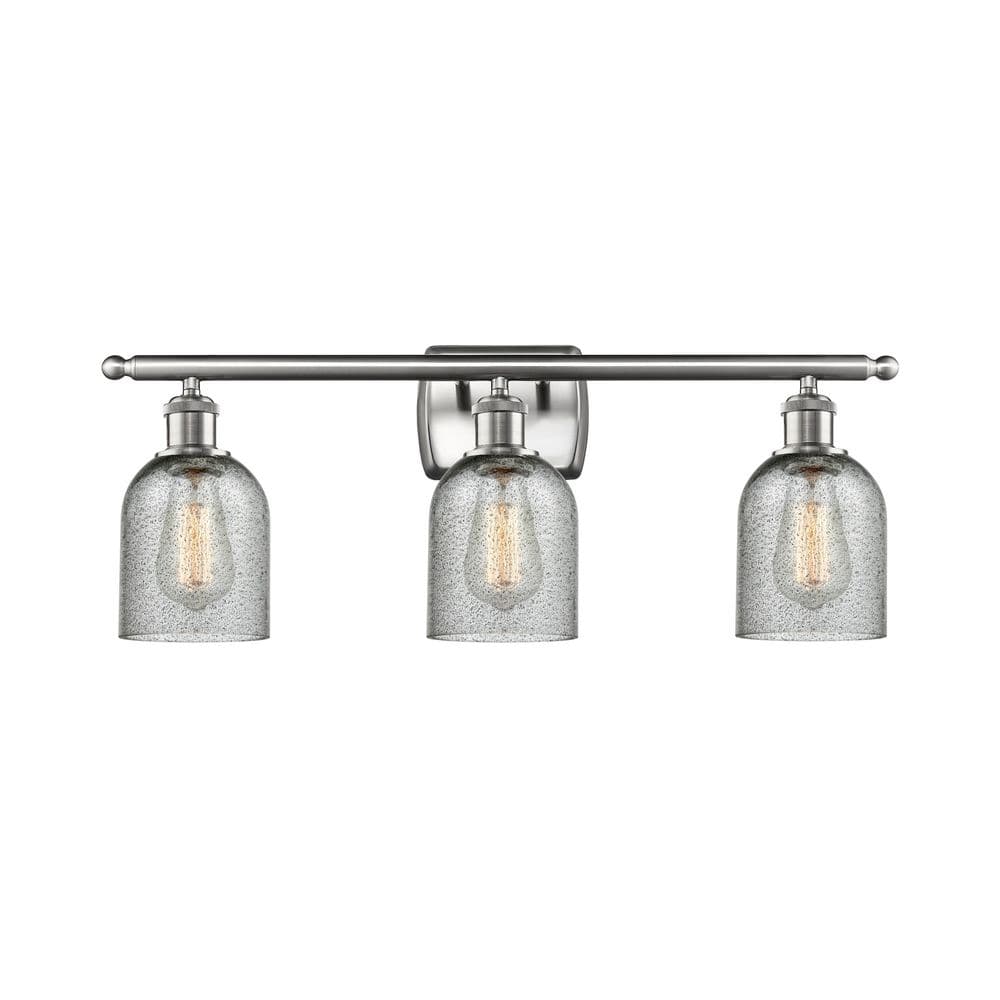 Caledonia 26 in. 3-Light Brushed Satin Nickel Vanity Light with Glass Shade price history on PriceWatchPro