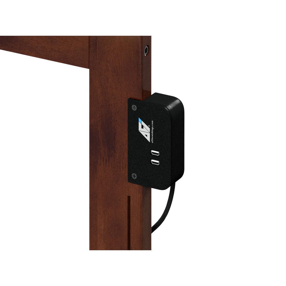 Savannah Walnut Queen Solid Wood Headboard with USB Charger