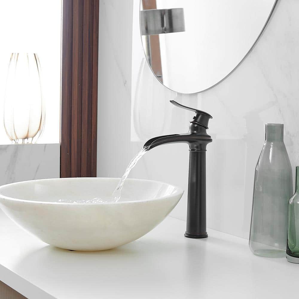 Oil-Rubbed Bronze Waterfall Bathroom Vessel Sink Faucet