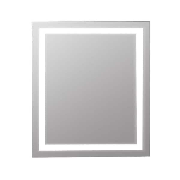 taholi 8 in. W x 48 in. H Rectangular Aluminum Framed Wall Bathroom Vanity Mirror LED Smart Mirror in Brushed Nickel
