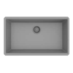 epiStage 33 in. Undermount Single Bowl Urban Gray Granite Composite Workstation Kitchen Sink