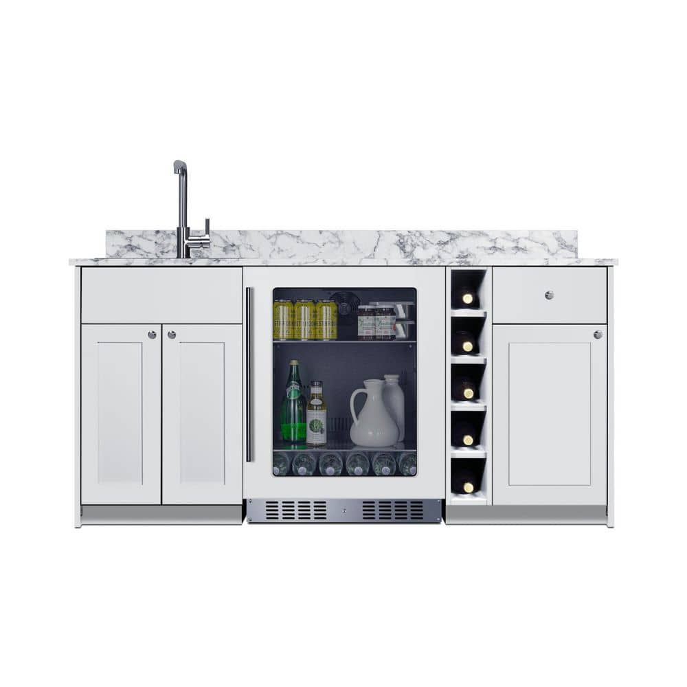 Turnkey Oasis Wet Bar 68.5 in W 50-Bottle Single Zone Beverage Cooler in White with Sink and Cabinetry, ADA Compliant price history on PriceWatchPro