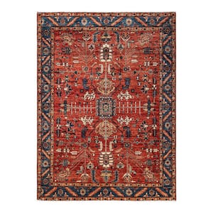 Serapi One-of-a-Kind Traditional Orange 5 ft. x 7 ft. Hand Knotted Tribal Area Rug