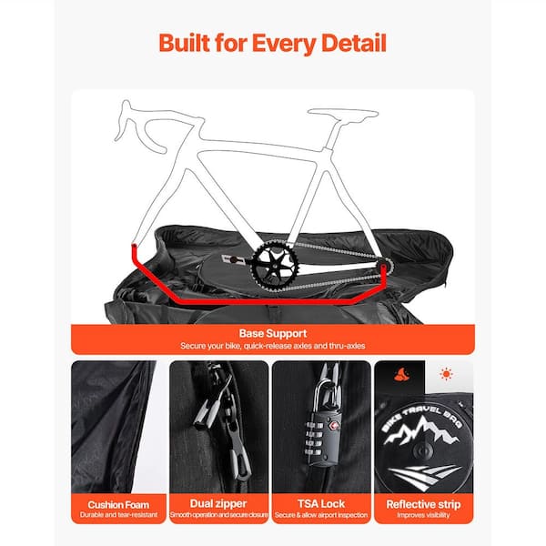 VEVOR Bike Travel Bag, Road Bike Bag Road Bicycle Storage Carry