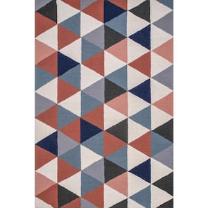 StyleWell Blue Tile Geo 3 ft. x 4 ft. Area Rug 22763 - The Home Depot