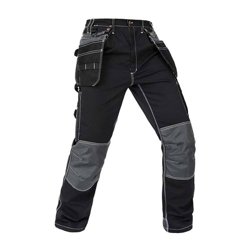 Unisex 38 in. W x 28 in. Black Polyester/Cotton Heavy-Duty Work Pants price history on PriceWatchPro