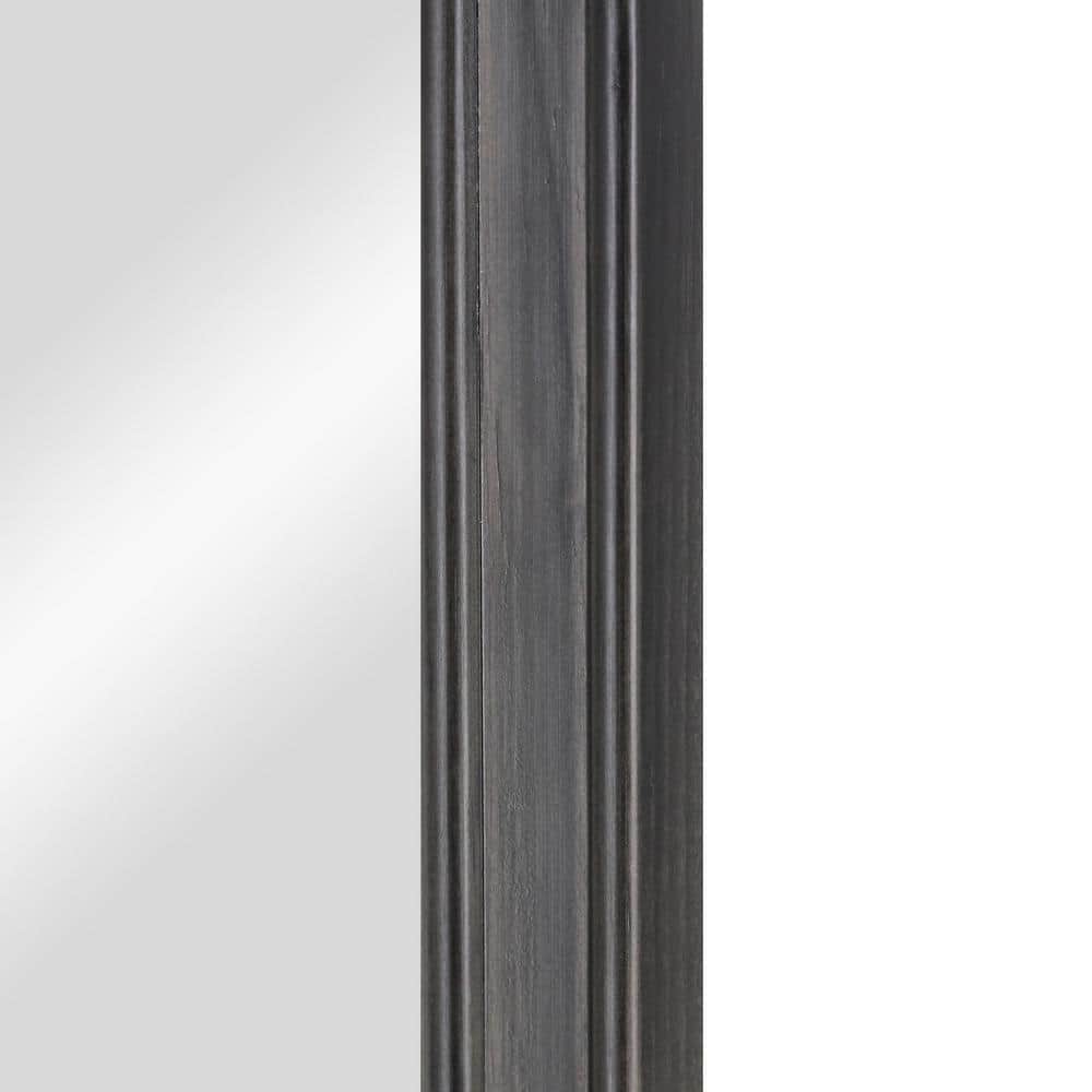 Black Wood Rectangular Farmhouse Bathroom Vanity Mirror