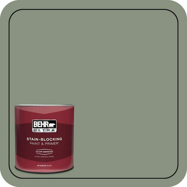 BEHR ULTRA 1 qt. #N390-5 Eucalyptus Wreath Extra Durable Flat Interior Paint & Primer
