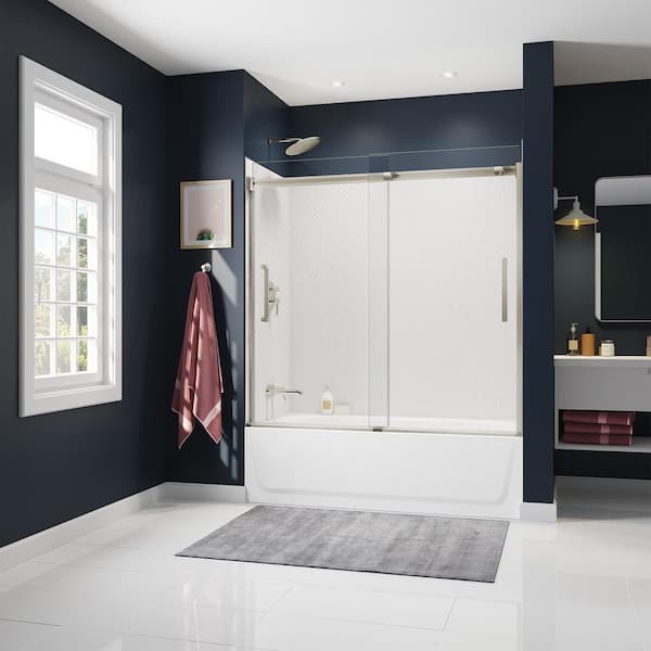 Bootz Industries Maui Plus 32 in. x 60 in. x 75.62 in. Bath and Shower Kit with Right Drain in White and Door in Dark Bronze