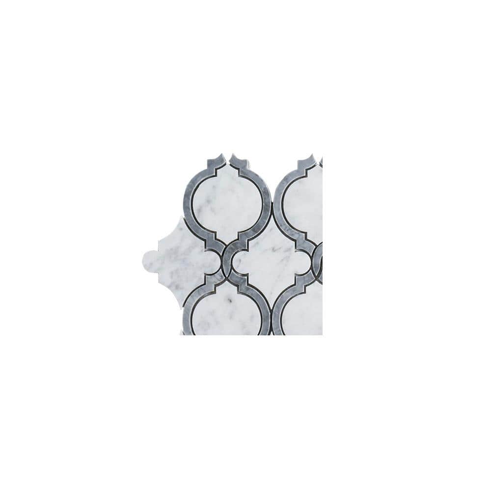 Take Home Tile Sample - Casablanco White 4.5 in. x 4.5 in. Arabesque Polished Marble Mosaic price history on PriceWatchPro