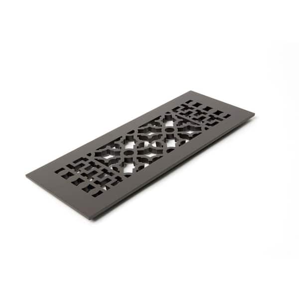 Reggio Registers Scroll Series 4 in. x 12 in. Aluminum Grille, Oil Rubbed Bronze without Mounting Holes