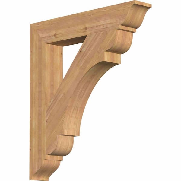 Ekena Millwork 5.5 in. x 40 in. x 28 in. Western Red Cedar Olympic Traditional Smooth Bracket