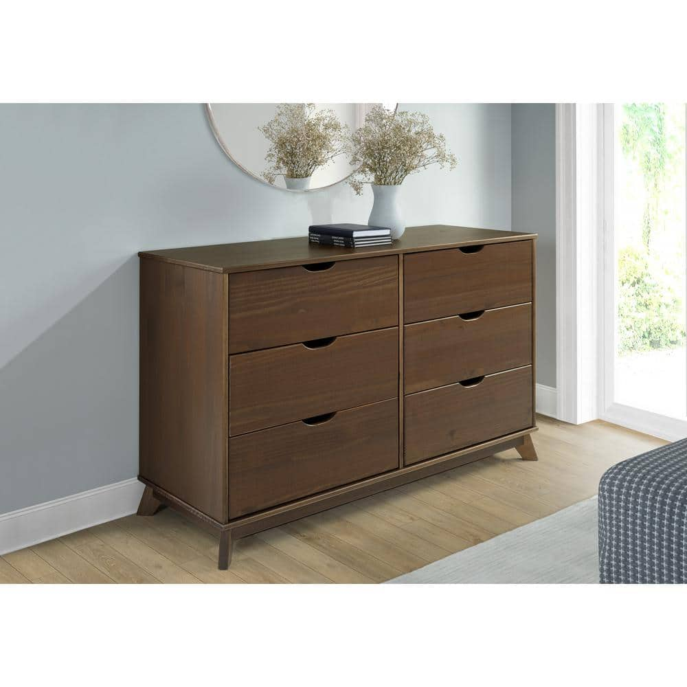 Linon Home Decor Pheba Walnut 6-Drawer Dresser THD04813 - The Home Depot