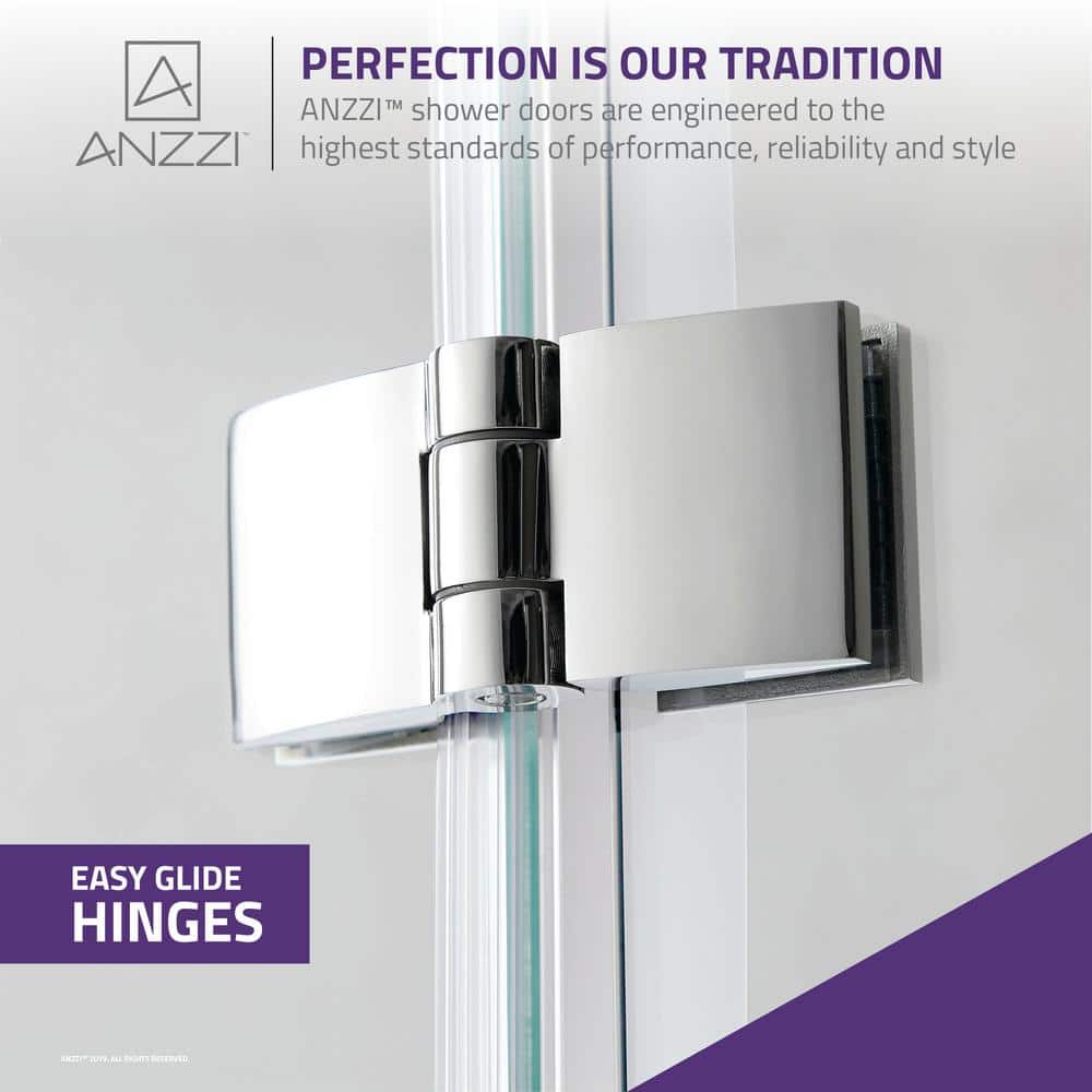 Pacific 48" x 58" Frameless Hinged Tub Door in Polished Chrome