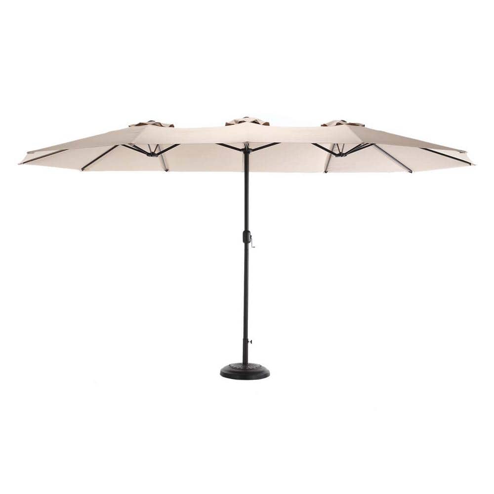 14.8 ft. Steel Push-Up Rectangular Market Umbrella with Double Sided and Crank in Khaki price history on PriceWatchPro