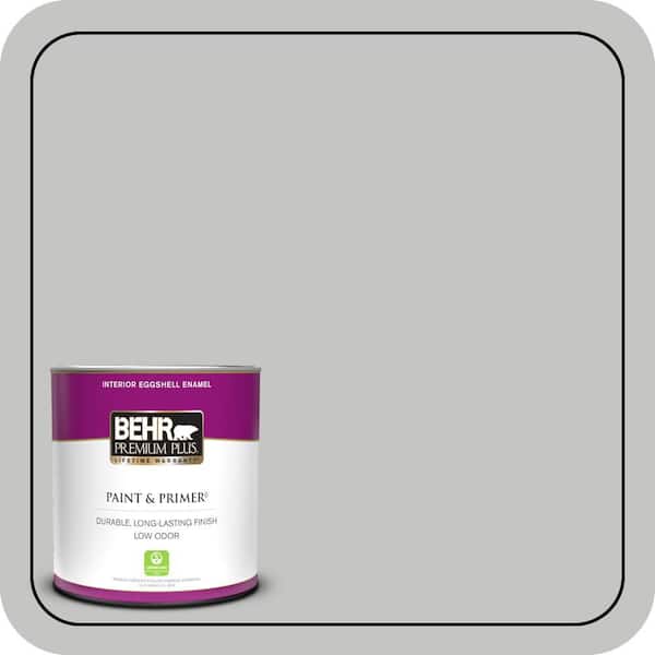 BEHR PREMIUM PLUS 1 qt. #N520-2 Silver Bullet Eggshell Enamel Low Odor Interior Paint & Primer