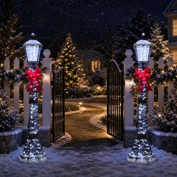 Starfree 60 in. H Outdoor Christmas Decoration Lamp Post Christmas
