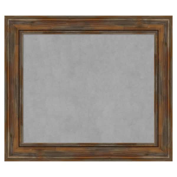 Amanti Art Alexandria Rustic Brown 30 in. x 26 in. Framed Magnetic Board
