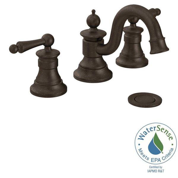 MOEN Waterhill 8 in. Widespread 2-Handle High-Arc Bathroom Faucet Trim Kit in Oil Rubbed Bronze (Valve Not Included)