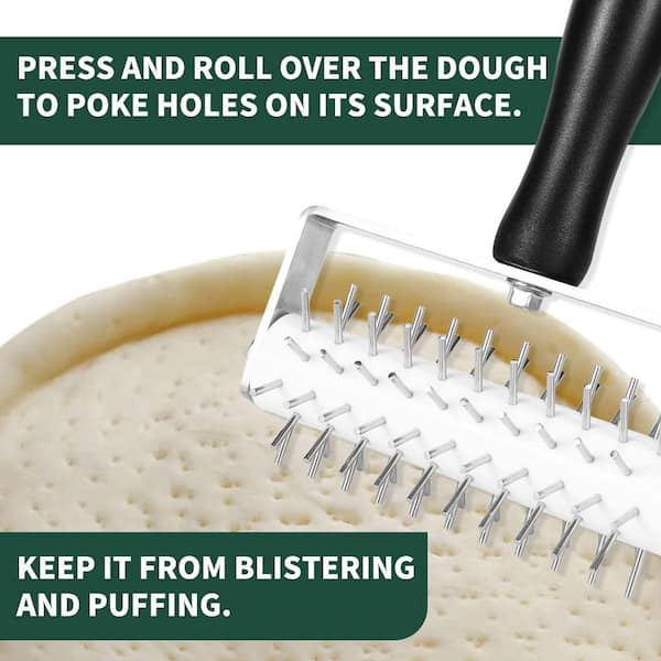 Pizza Dough Docker Stainless Steel Spike Roller Tool Prevents