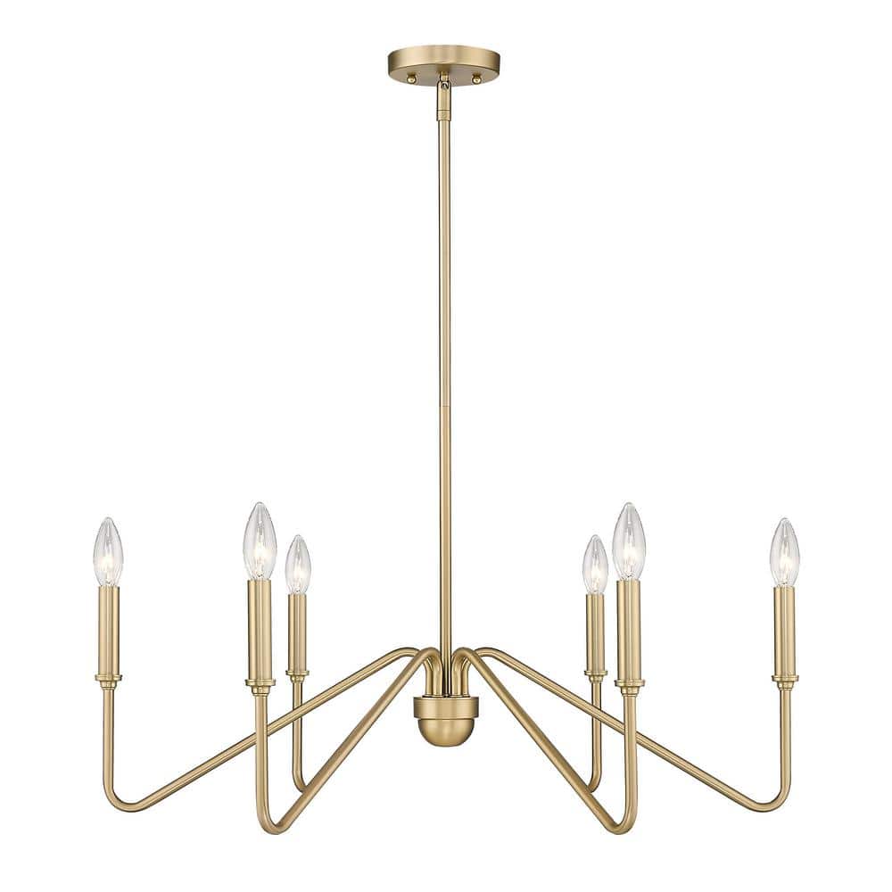 Kennedy Brushed Champagne Bronze 6-Light Chandelier