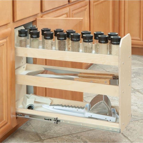 Kitchen Inventions Cabinet Wall Filler Pull Out Organizer with Adjustable Shelves Width 4 7/8