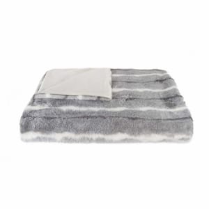 Josephine Day Tone Grey/White/Black Contemporary Polyester Throw Blanket