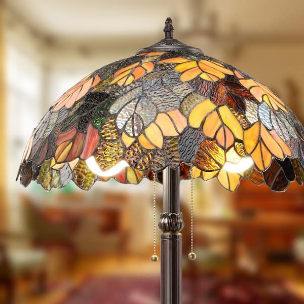 フロアスタンド BIG lamp shade Antique Flower leaf Bronze 