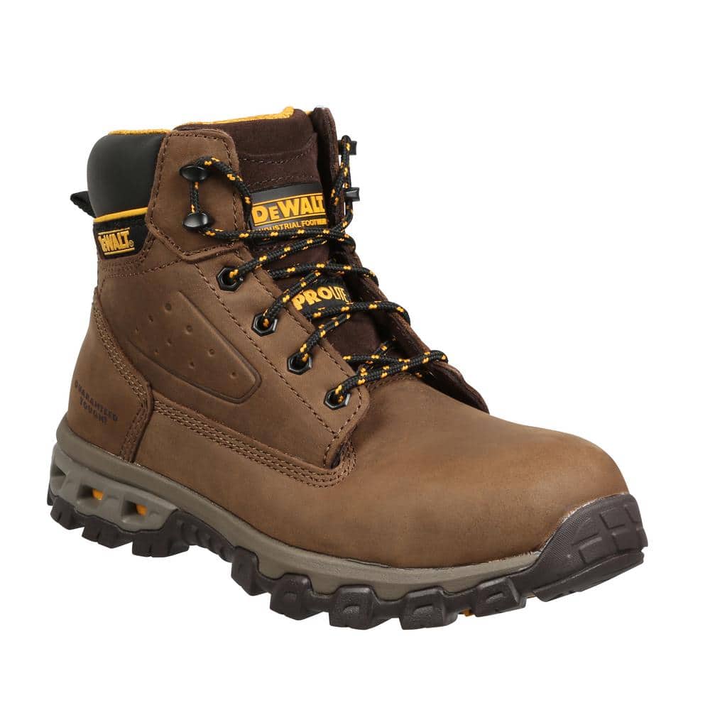 DEWALT Men's Halogen 6'' Work Boots - Aluminum Toe - Brown Size 11.5(W ...