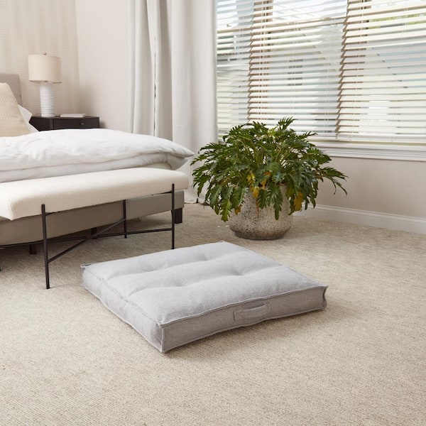 Cement Square Tufted Reversible 32 in. x 32 in. Floor Pillow